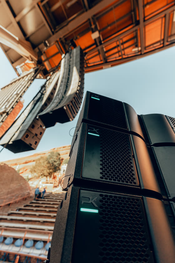 Rooftop HVAC units photographed from below